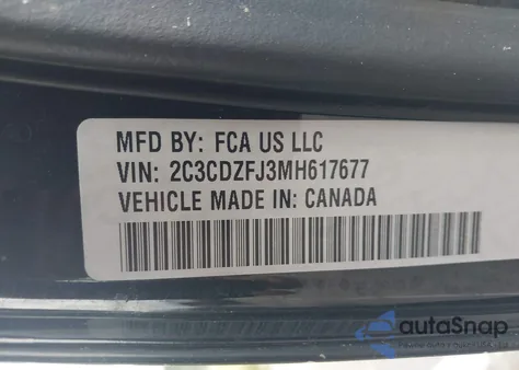 2021 Dodge Challenger R/T Scat Pack from USA, damaged, VIN 2C3CDZFJ3MH617677